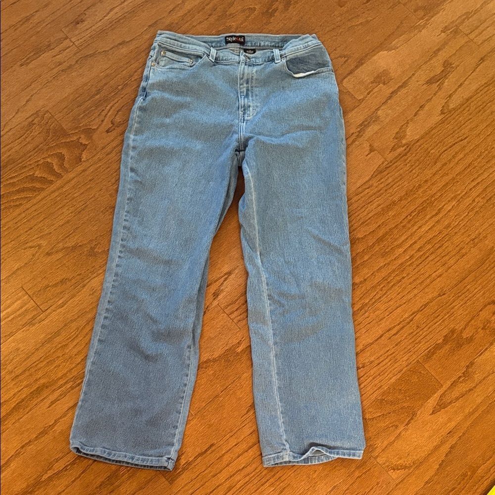 Style & Co. Size 12 Mom jeans, light blue.